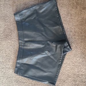 Black pleather shorts